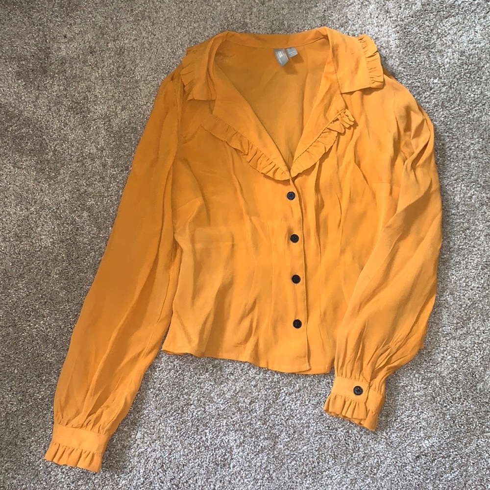 ASOS mustard blouse